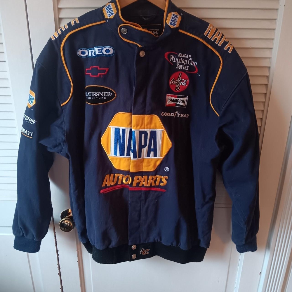 Chase Authentics Navy Racing Bomber Jacket